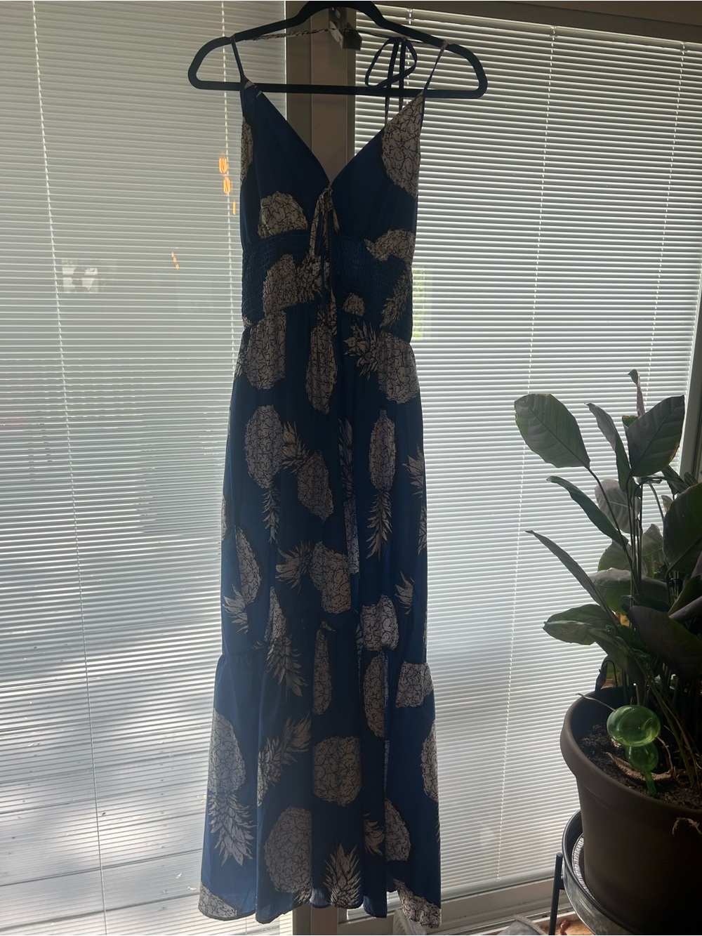 CBR Navy Maxi Dress with Cream Botanical Print